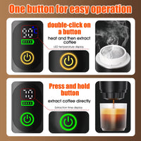 2025 LED Display Portable Espresso Machine 20Bar 3 in 1 Automatic USB Electric Coffee Maker Machine for Travel Outdoor Camping