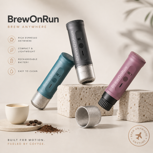 BrewOnRun™ Portable Espresso Machine – 20 Bar USB Travel Coffee Maker